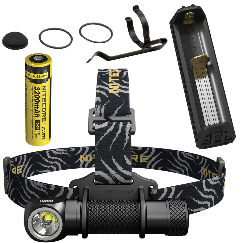 3200mAh NL1832 NITECORE HC33 1800LMs налобный фонарь F1 power Bank зарядное устройство 18650 аккумулятор Фара Водонепроницаемый фонарик для бега на открытом воздухе - Испускаемый цвет: 3200mAh NL1832