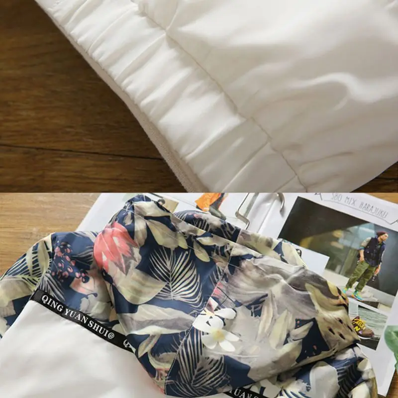 Men Boys Spring Autumn Long Sleeve Hooded Drawstring Bomber Jacket Zipper Up Floral Printed Patchwork Lightweight Windbreaker Co | Мужская