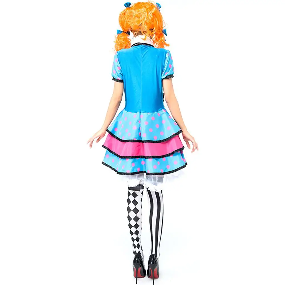ZACOO Female Cosplay Dress Blue Points Costume Sweet Style for Stage Circus Performance Women For Beer Festival |