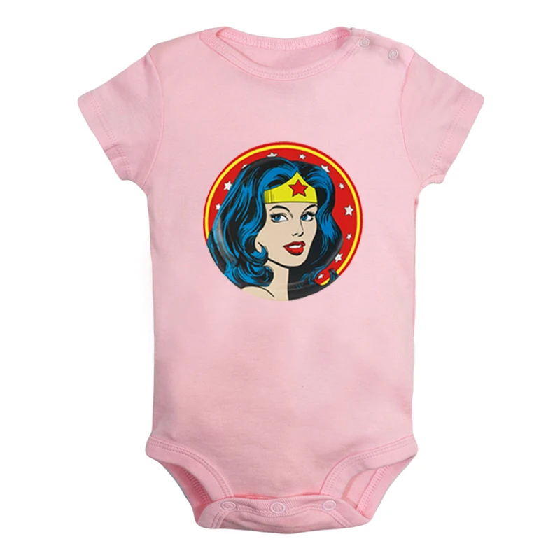 ieBodysuits1193P Animation Girl Power Wonder Woman Bat women Super women Newborn Baby Girl Boys Clothes Short Sleeve Romper Jumpsuit Outfits - Цвет: ieBodysuits1193P