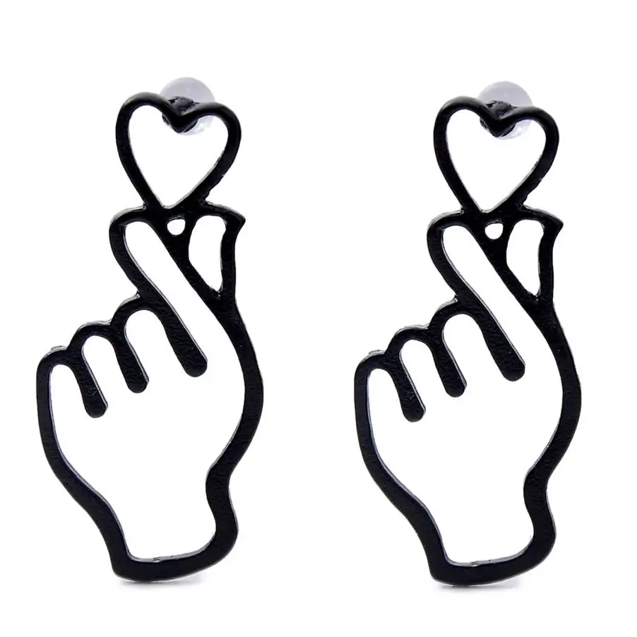 Корейские серьги руки Для женщин ювелирные изделия маленькие Нержавеющая сталь