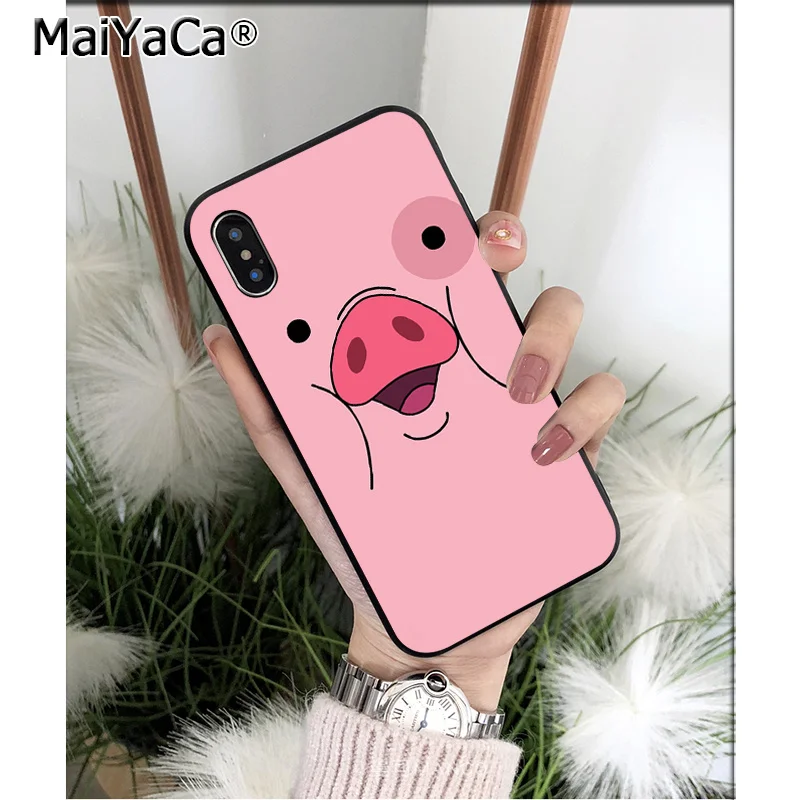 MaiYaCa Гравити Фолз Waddles милый поросенок Силиконовый ТПУ мягкий черный чехол для телефона для Apple iPhone 8 7 6 6S Plus X XS MAX 5 5S SE XR