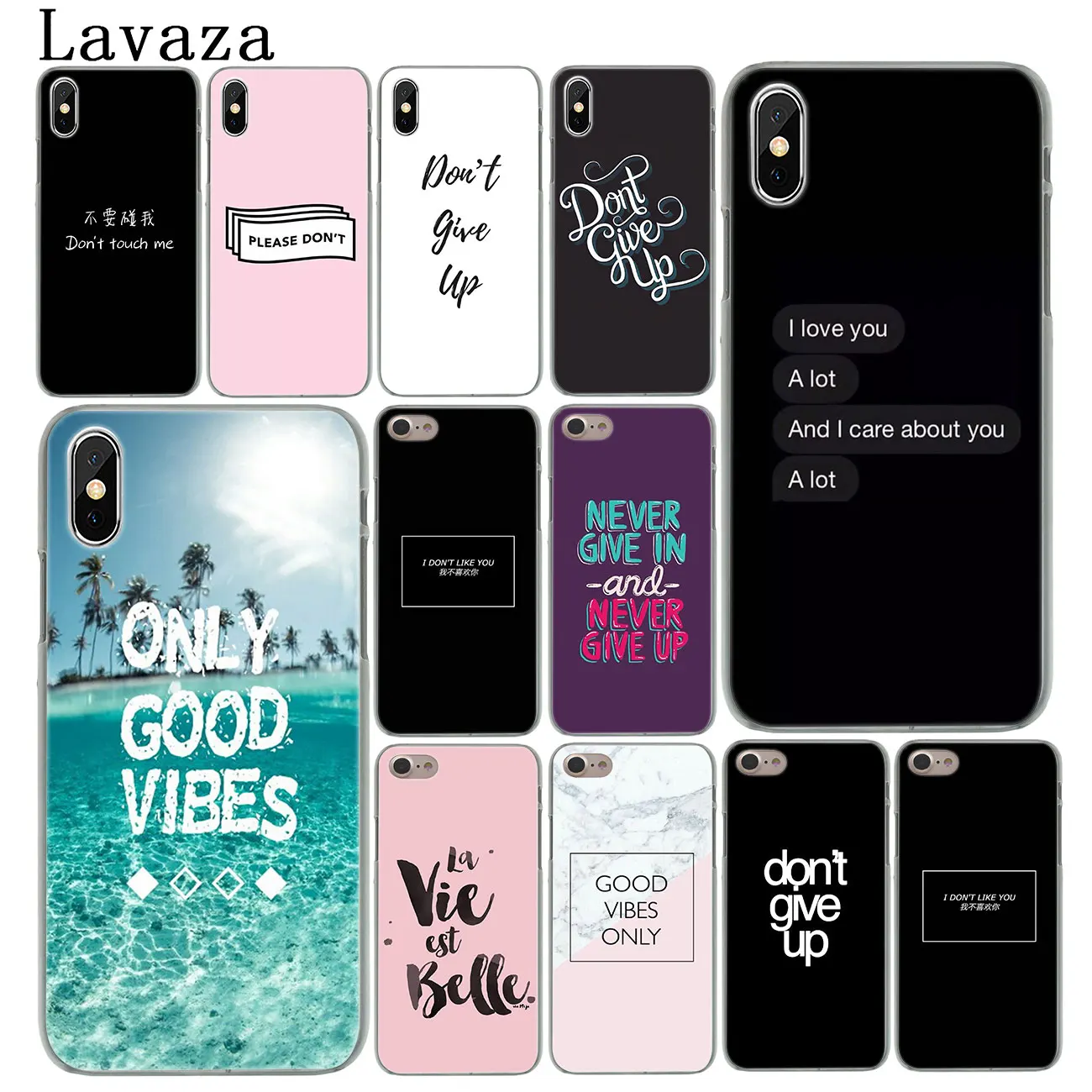 Lavaza пословица фраза девиз Good Vibes Только любовь Жесткий чехол для телефона iPhone XR X XS