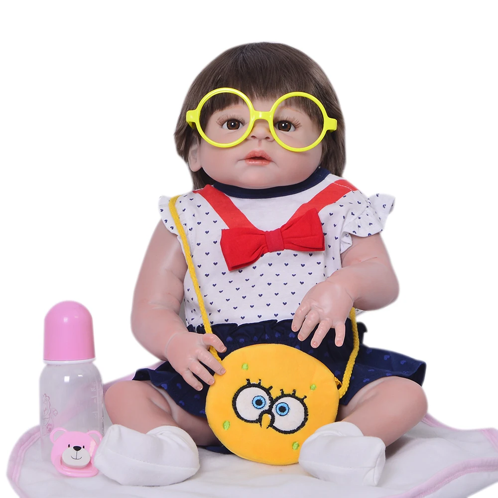 Hot Wholesale 23 Inch Full Silicone Reborn Baby Dolls Girls Realistic Adorable Red Skin For Kids Birthday Gifts | Игрушки и хобби