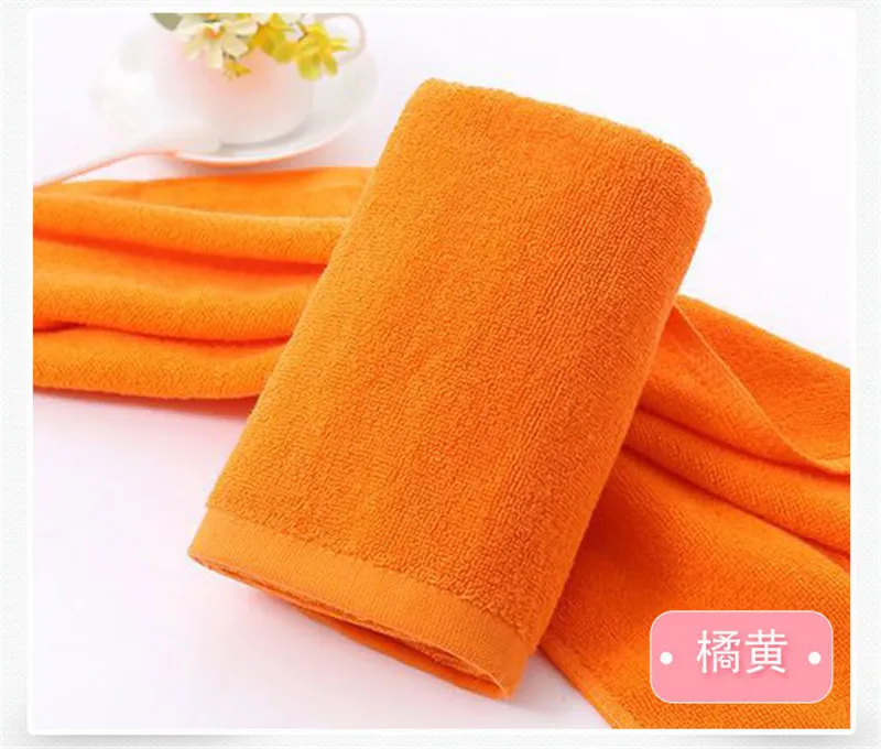 Orange 34X75cm 120g Отельное одноцветное хлопчатобумажное полотенце, 8 цветов, банное полотенце для ног, супер мягкое впитывающее полотенце для лица, сухое полотенце для волос для взрослых - Цвет: Orange 34X75cm 120g