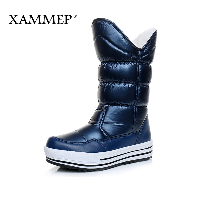 Xammep Брендовая женская зимняя обувь большого размера сапоги до колена