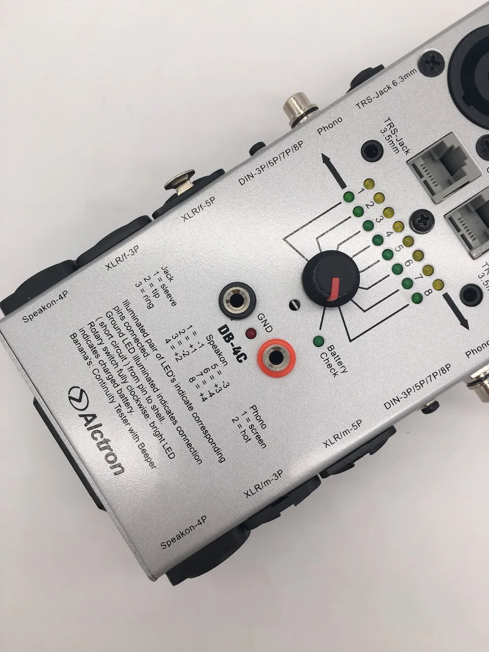 Alctron DB-4C Профессиональный мульти тестер аудио кабеля аудио сетевой кабель детектор Тест er тестовый инструмент для сцены, студия записи