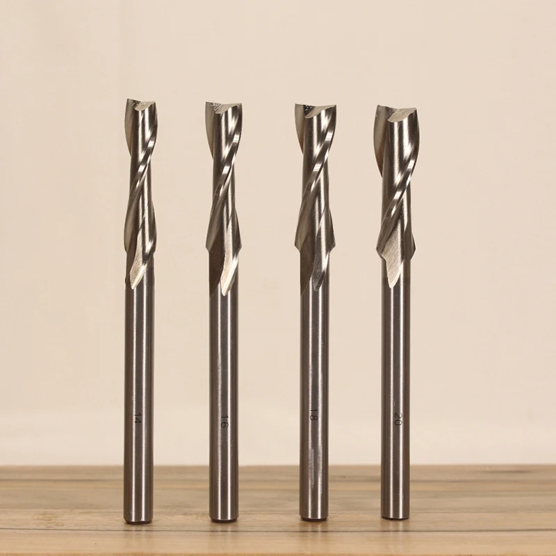 NEW SET of 4PCS, 14mm, 16mm, 18mm, and 20mm Upcut Spiral Router Bit, 1/2