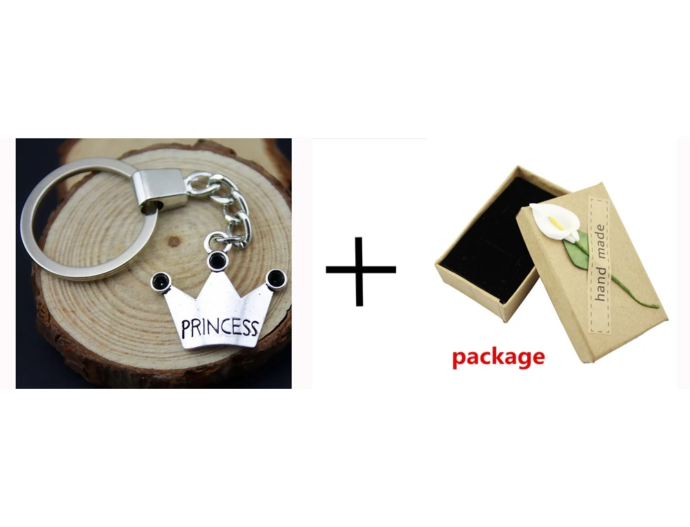 Home Decor Изделия из металла способствует Принцесса Корона Подвески DIY автомобилей Key кольцо держатель сувенир дополнительно посылка коробка - Цвет: key chain with box