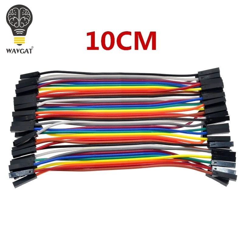 SUQ  40PCS Dupont 10CM Female To Female (F-F) Jumper Wire Ribbon Cable for Arduino