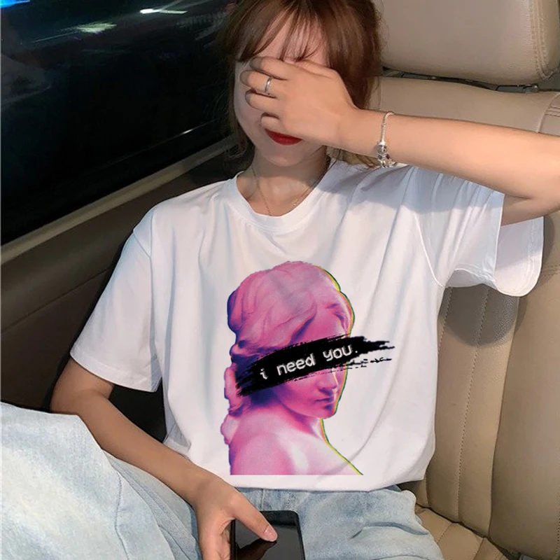 Vaporwave модная футболка женская гранж Эстетическая Harajuku Ullzang футболка 90s Графический хип-хоп футболка для девочек летние футболки для женщин - Цвет: 4252