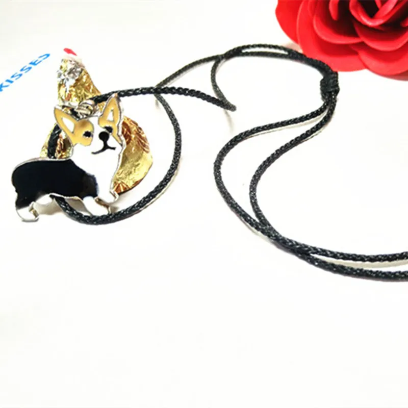 Welsh Corgi Pembroke Ожерелье Подвески для женщин и мужчин Регулируемая цепочка для домашних собак женское ожерелье с подвеской ювелирные изделия колье femme - Окраска металла: Светло-желтый, золотистый цвет