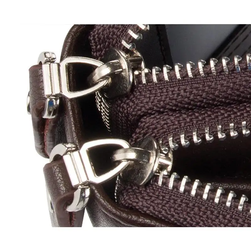 

Luxury Brand Business Long Men Wallets PU Leather Clutch Purse Men Handy Bag Carteira Brown Black Top Double Zipper Large Wallet