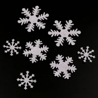 100pcs 30mm white mini cute non woven felt snowflake patch mini felt snowflake applique for kids accessories