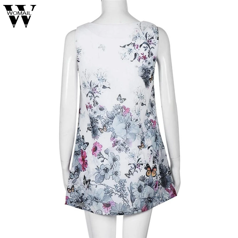 Женское винтажное платье без рукавов Boho короткое пляжное мини-платье с принтом