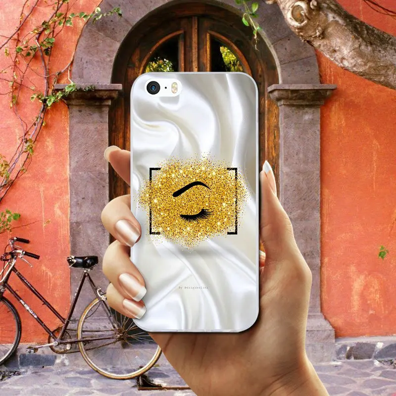 Мягкий силиконовый защитный чехол из ТПУ для iphone X XR XS Max 4 5 6 7 8 Plus с рисунком ресниц