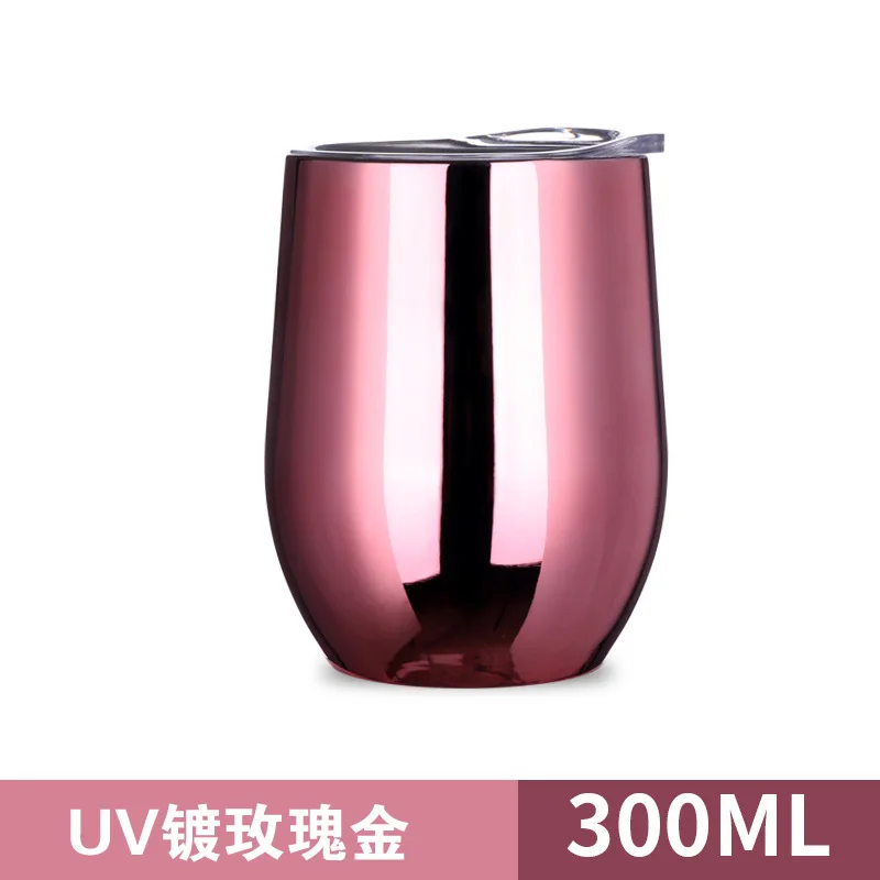 Kaufen 50 Stücke 12 Unzen Thermos UV Ei Tassen Mit Deckel Reise Auto Becher Insaluted Vakuum 304 Edelstahl Becher Wasser Flasche Wein Gläser