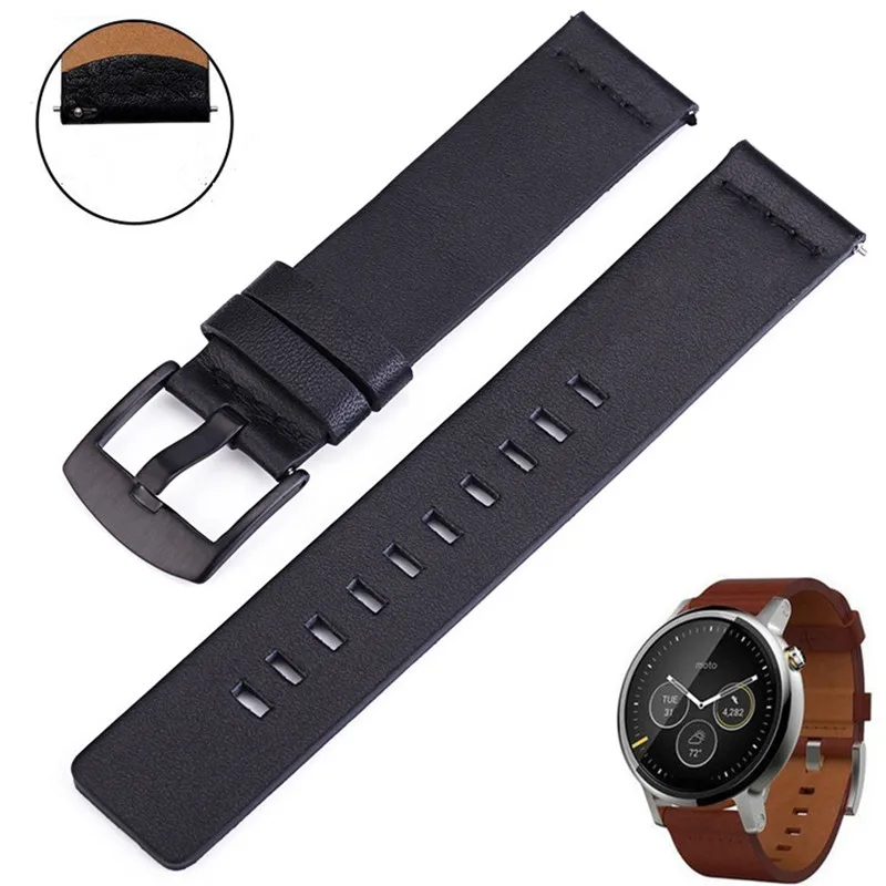 

Genuine Calf Leather Watch Strap Replacement Watch Bands with Quick Release Pins 18mm 20mm 22mm 24mm for Gear S3 watch Accessory