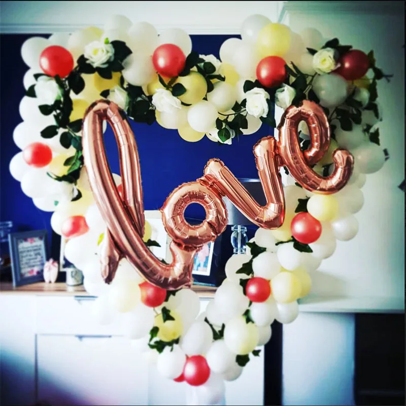 1 шт. гигантские розово-золотые красные воздушные шары с надписью Love для