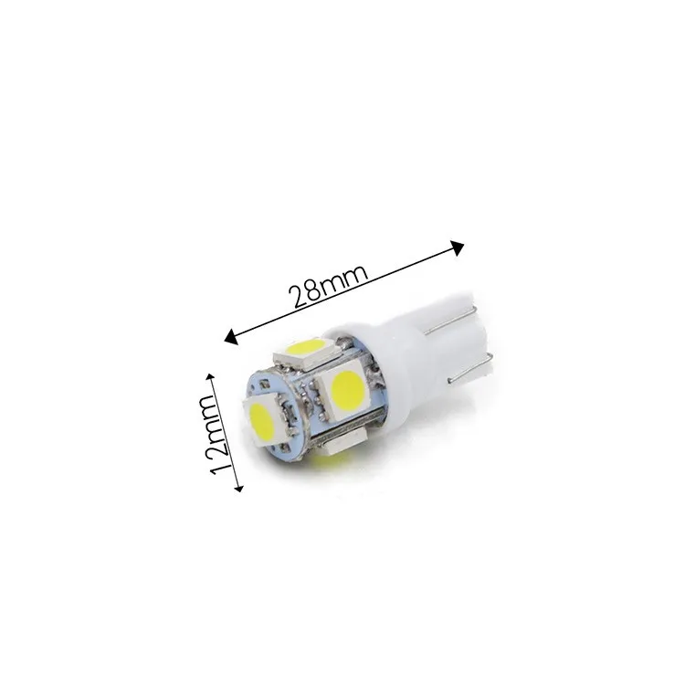 10 шт 12V 24V T10 5SMD 1 Вт 5050 5 SMD 192 168 194 W5W белый/синий/красный/зеленый/желтый/розовый