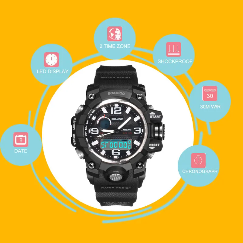 BOAMIGO Brand Children Sports Watches girl boy teenage kids shock Watch Child quarz Fashion Digital swim Wrist watch Waterproof