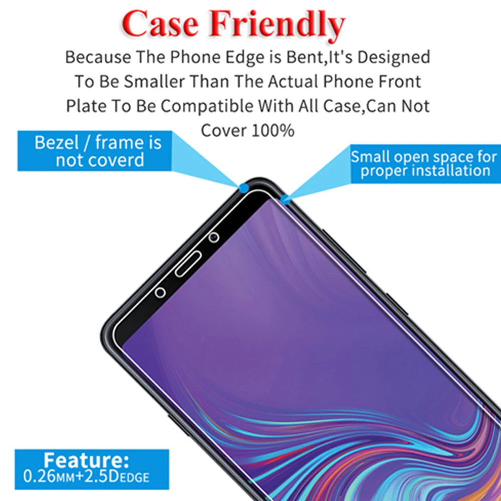 Закаленное стекло для samsung galaxy a6 plus 2018 a7 a9 a750 a730 a 6 7 8 9|Защитные стёкла и плёнки