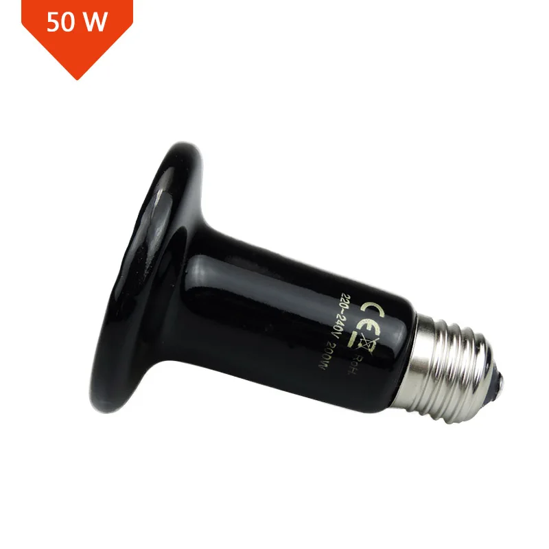 1 Pcs 50W Lamp Керамический держатель лампы 25-200 Вт нагревательная лампа+ Цоколь E27 курица животное цыпленок черепаха инфракрасный нагреватель 220-240 в инструмент контроля температуры - Цвет: 1 Pcs 50W Lamp