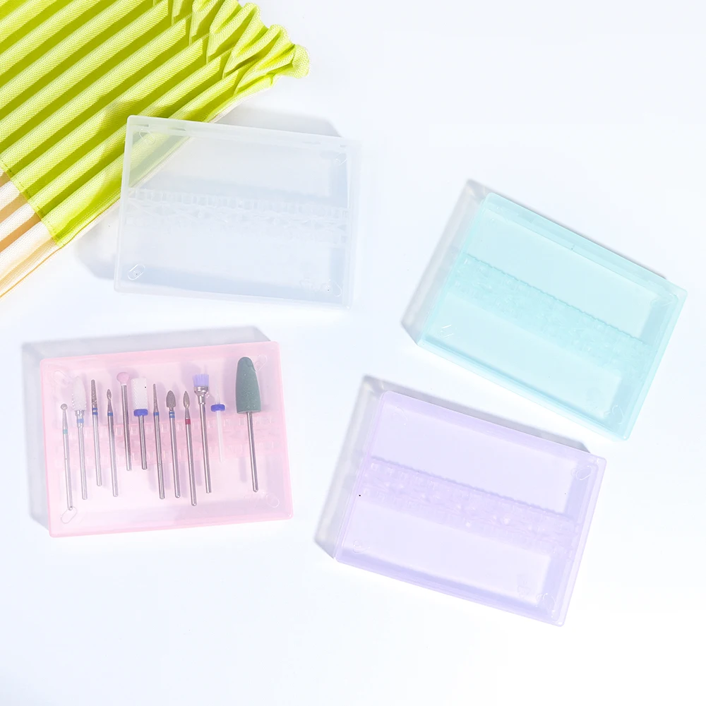 Прозрачные сверла для ногтей коробка с 14 отверстиями пластиковая пустая