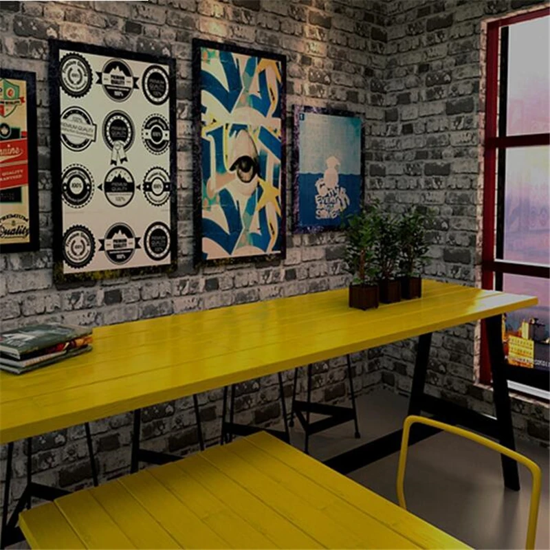 Ретро ностальгические обои с рисунком кирпича 3d стерео ресторан магазин одежды