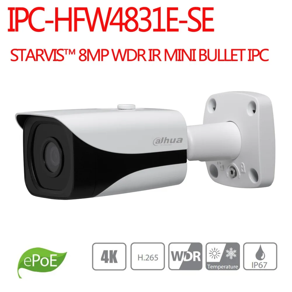 Dahua STARVIS 8mp WDR ИК Мини Пуля сети Камера IP 4 К H.265 POE Smart обнаружения cctv системах