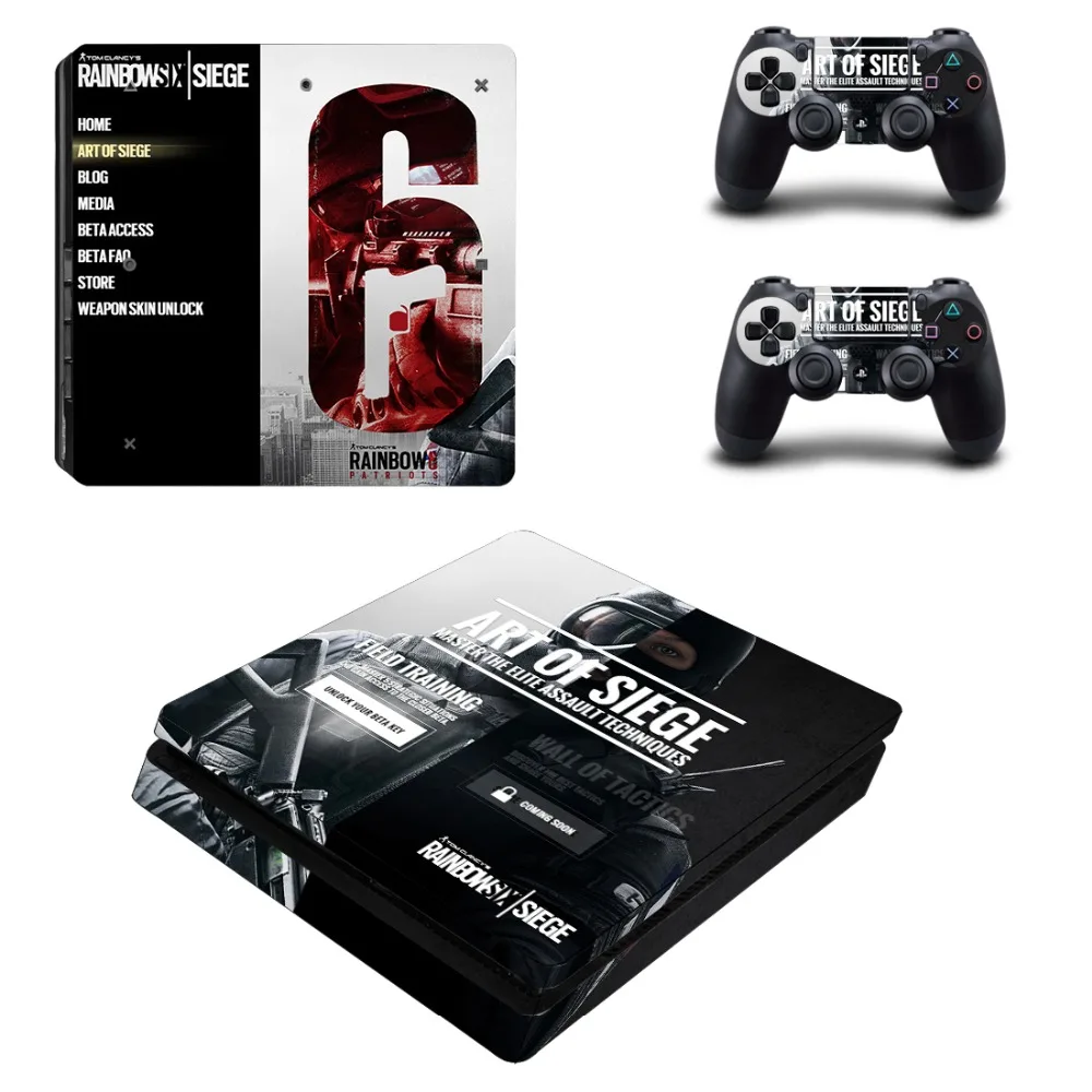 Виниловая наклейка Rainbow Six Siege PS4 Slim Skin для консоли Sony Playstation 4 и 2 контроллера