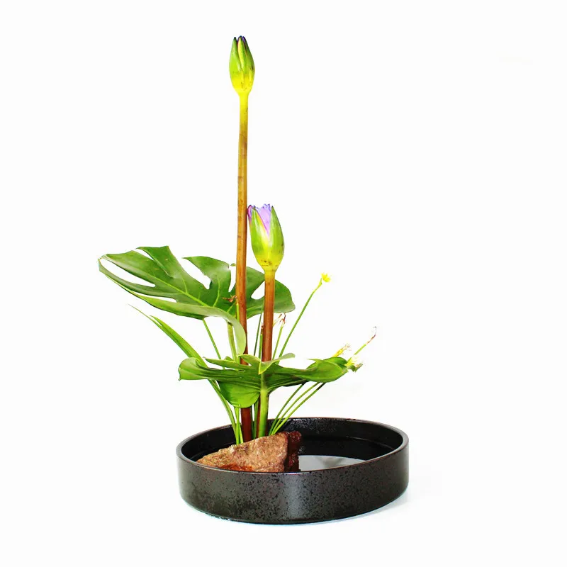 Краткое Ikebana цветочный горшок настольная грубая керамическая ваза японский