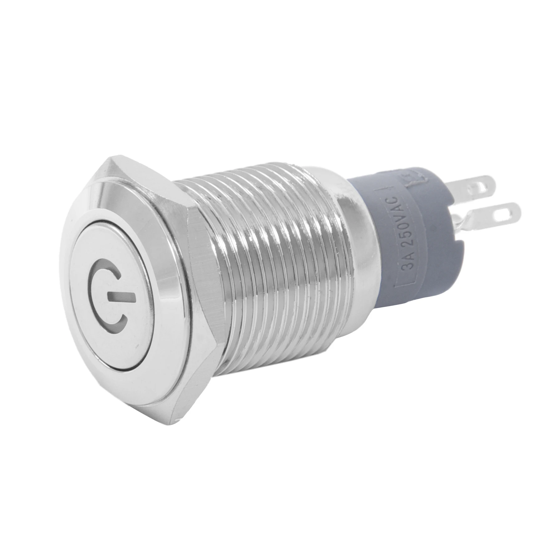 Switches Push Button 16 mm 12V 3A Yellow Metal TOP | Обустройство дома