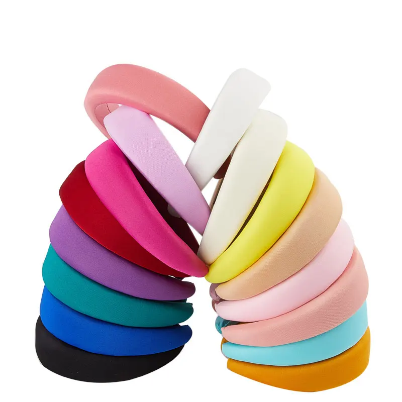 

Fioday Elastic Smooth Cloth Headwear for Women Girls Thick Hairbands Candy Color Ladies Vintage Bezel Hoops for Female Wholesale