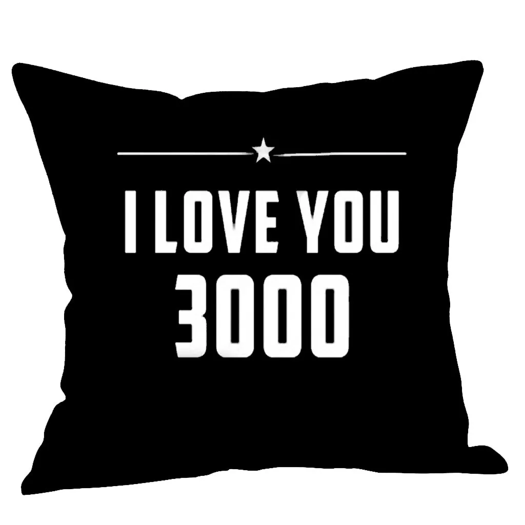 OUNEED наволочка для подушки s 45x45 см I love you три тысячи раз из хлопка и льна с принтом