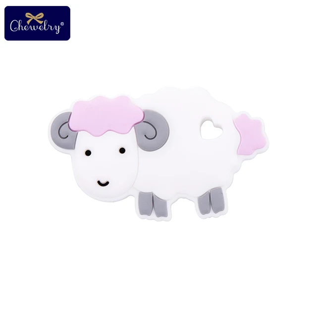 10pc Purple Sheep 10 шт., Милый Панда, детский пищевой силиконовый прорезыватель, грызунок, кошка, сделай сам, ожерелье, крошечный стержень, пустышка, цепочка, кулон, товар для детей, игрушка - Цвет: 10pc Purple Sheep