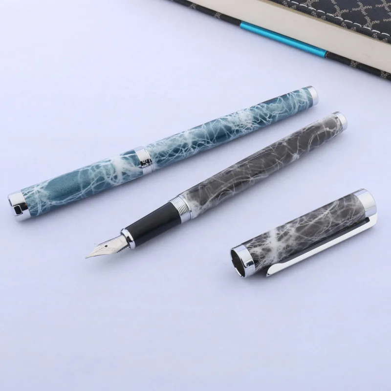 Высокое качество jinhao Новый Серебряный классический металлический синий мрамор
