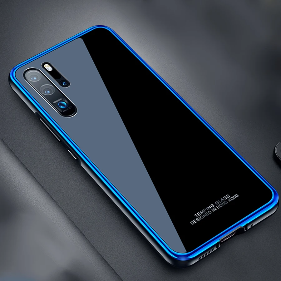 Металлический бампер + чехол из закаленного стекла для huawei P30 Pro 2019 роскошная