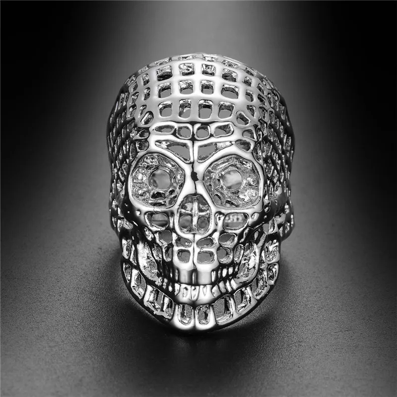 

HIP Hop 1Pc Shantou Openwork ring Punk style alloy ghost head Street hipster accessories For Men Jewelry Dropshiping