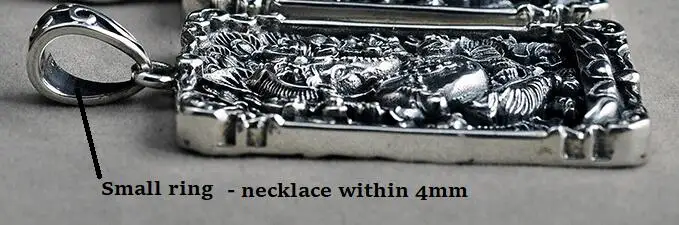 pendant small ring Ручная работа Серебро 925 Таиланд подвеска Ганеша Винтаж Серебряный слон нос богатство Будда кулон счастливый буддизм Ом кулон - Окраска металла: pendant small ring