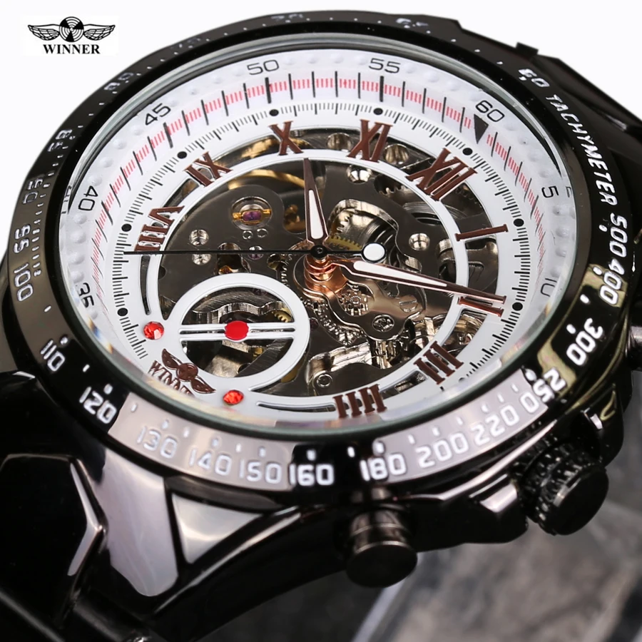 

Winner New Military full Steel Brand Automatic Self-wind Relogio Masculino Watch Mechanical Fashion Luxury Men Watch Clock