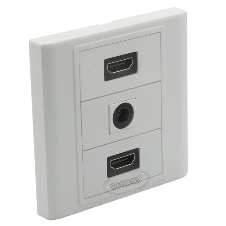 Двойной HDMI Toslink аудио волоконная настенная пластина с разъемом Мама мама|wall