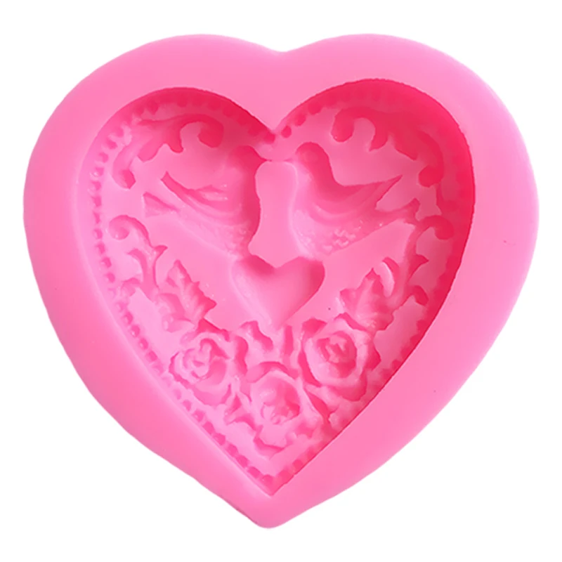 Цветы силиконовая форма сердце мыло taart decoratie fondant torten dekoration werkzeuge Кондитерские
