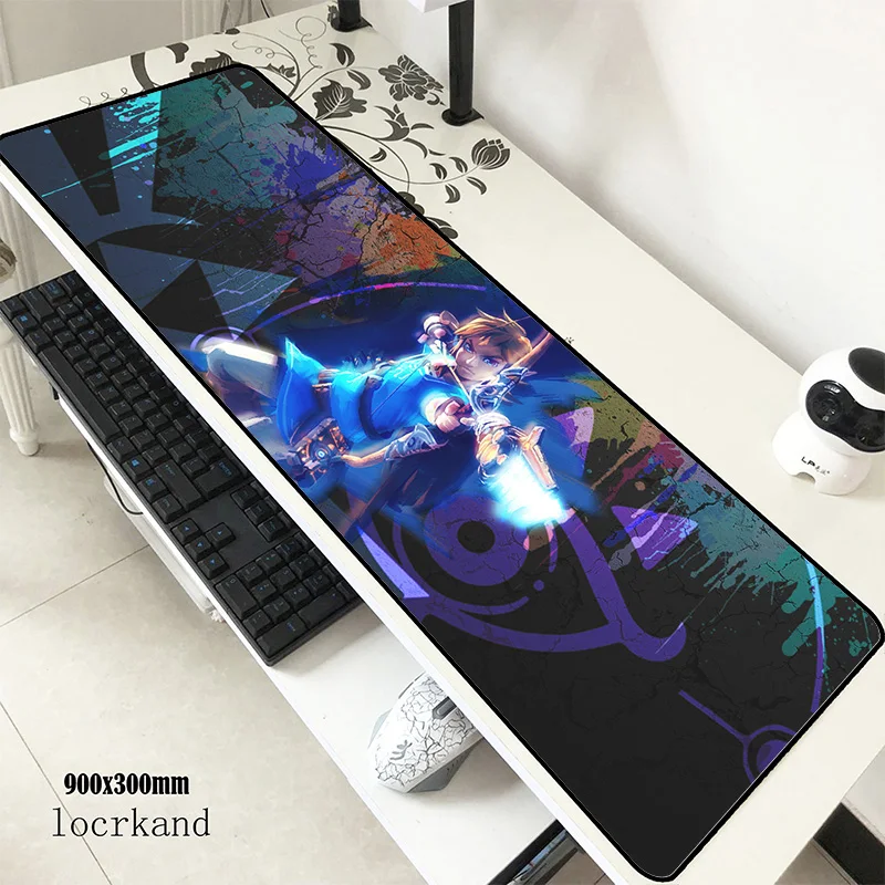 Zelda Коврик для мыши 90x30 см, коврики для мыши, самый дешевый игровой коврик для геймера, высокое качество, персонализированные коврики для мыши, клавиатура, ПК коврик