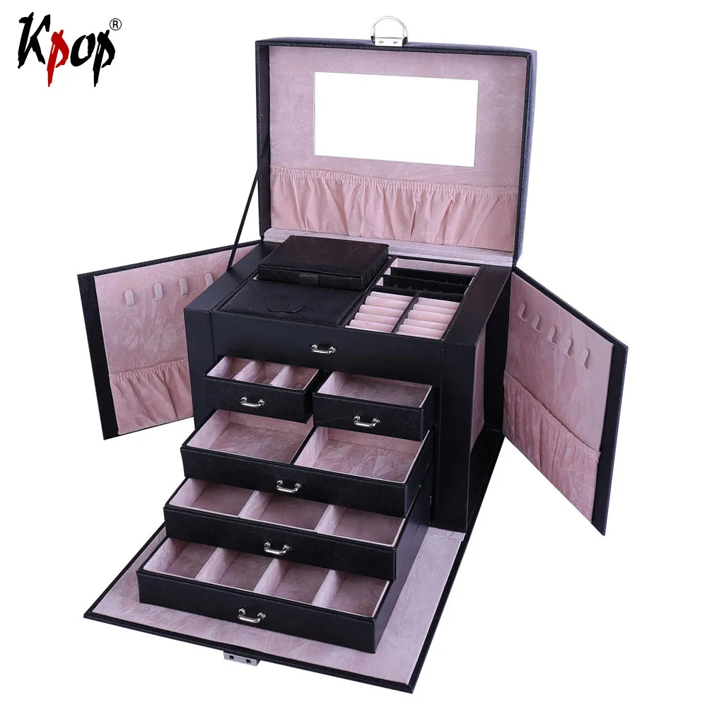 Kpop многослойный Чехол квадратной формы из искусственной кожи для путешествий