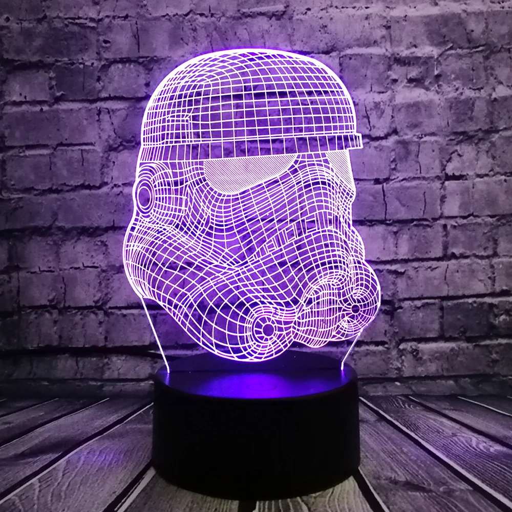 3D Ночник светильник RC Звездные войны Clone force Дарт белый Вейдер Рыцарь Воин фигурка