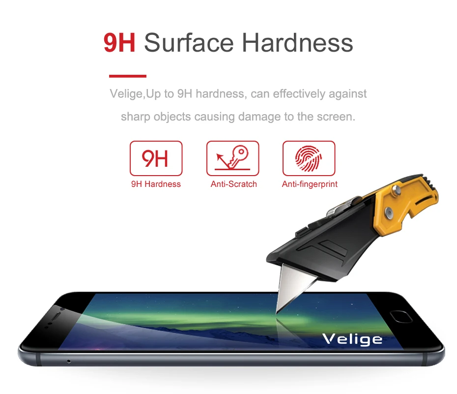 Закаленное стекло Velige с полным покрытием для Meizu MX6 MX 6 защита экрана 0 3 мм