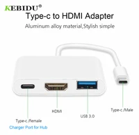 kebidu usb type c hub adapter 3 in 1 usb c hub to hdmi compatible usb3 0 female adapter digital av multiport adapter