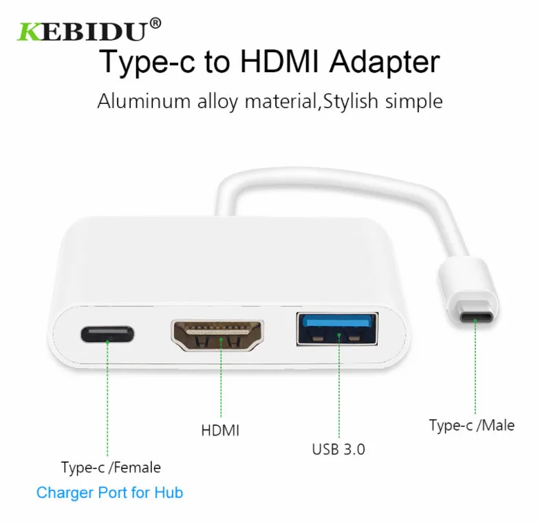 Переходник с Type-C на HDMI-совместимый USB C кабель преобразователя 3.1 Type c зарядный