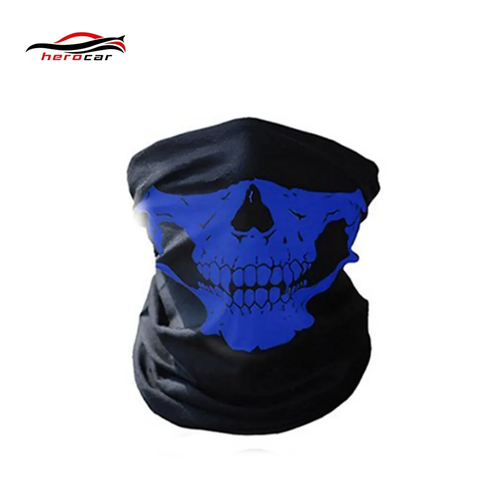 Blue HEROBIKER брендовая маска мотоциклетная маска череп байкер призрак маска для лица мотоциклетная маска ветрозащитная маска для улицы балаклава шарф - Цвет: Blue
